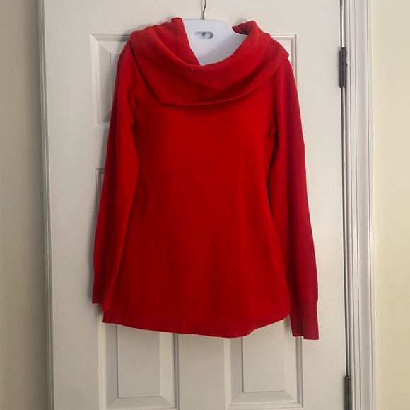 French connection drape neck cowl neck long sleeve pullover sweater ribbed - Picture 1 of 6